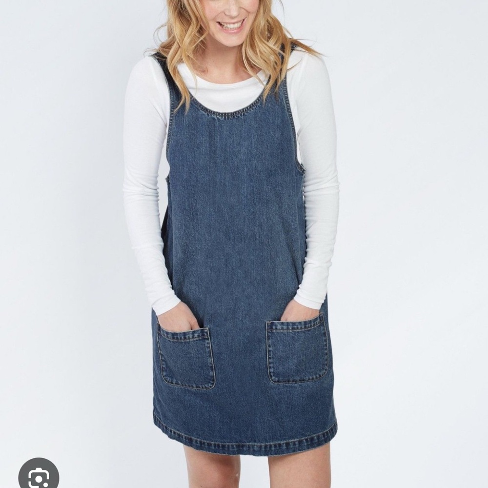 FATFACE UK Denim Pinafore Dress US size 6 (UK10) sleeveless adjustable straps